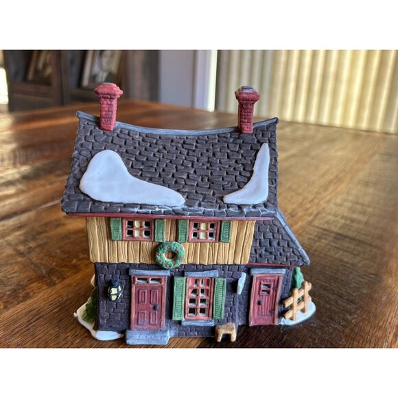 Heritage Village Collection Sleepy Hollow Ichabod Cranes Cottage Porcelain Handp - Picture 1 of 16